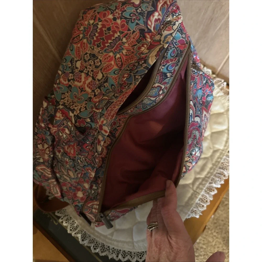 BAOSHA Colorful Paisley Sling Backpack / 5 Pockets / Water Bottle Holder